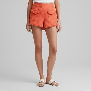 Trina Turk Tweed Fringe Orange Sparkle Shorts Size 4